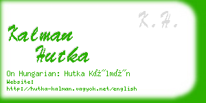 kalman hutka business card